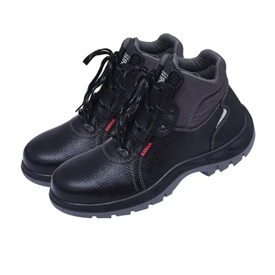 KARAM Quick Release Ankle Height Black Leather Safety Footwear (FS 22)(Pack-1,Size-4)