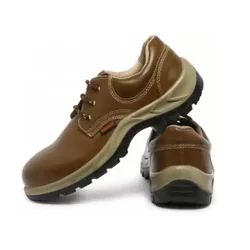 KARAM Brown Leather Safety Shoes For Proper Protection (FS 61)(Pack-1,Size-4)
