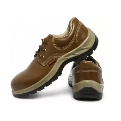 KARAM Brown Leather Safety Shoes For Proper Protection (FS 61)(Pack-1,Size-4)
