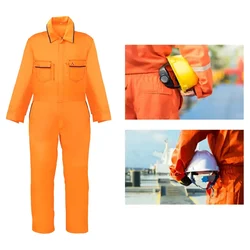 KARAM Orange Protective Workwear, Cotton Coverall With Front Zipper (PW 2102)(Pack-1)
