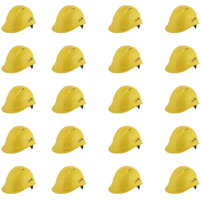 Karam Pack of 20 ISI Marked Ratchet Type Safety Helmet with Plastic Cradle (PN 542)(Color-Yellow)