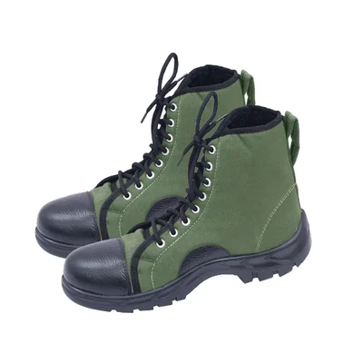 KARAM Occupational Safety Footwear With Water Repellent Green Polyester Viscous Fabric (FS 151)(Pack-1,Size-4)