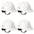 Karam Pack of 4 White ISI Marked Ratchet Type Construction Safety Helmet for Men, with Adjustable Chin Strap (PN521)