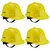 Karam Pack of 4 Yellow ISI Marked Ratchet Type Construction Safety Helmet for Men, with Adjustable Chin Strap (PN521)