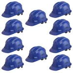 Karam PN521 Pack of 10 Blue ISI Marked Ratchet Type Construction Safety Helmet for Men, with Adjustable Chin Strap