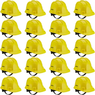 Karam Pack of 20 ISI Marked Ratchet Type Safety Helmet with Plastic Cradle (PN 521)(Color-Yellow)