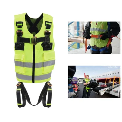 KARAM Reflective Green Vest Harness With 3 Adjustment & 2 Attachment Points (PN 20 RG)