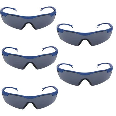 KARAM Smoked Anti Fog Safety Eyewear For Protection Against Sand & Dust Particles (ES015) - Pack of 5