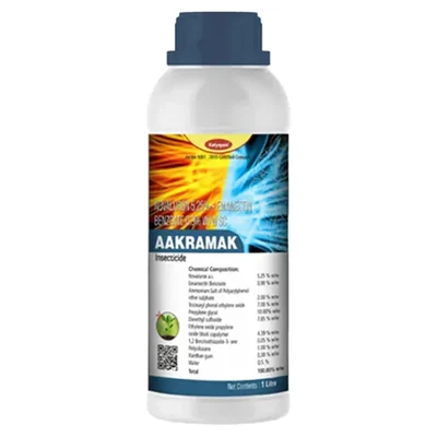 Katyayani Aakramak | Novaluron 5.25% + Emamectin Benzoate 0.9% SC | Chemical Insecticide | 1 liter(Pack-1 x 1 liter)