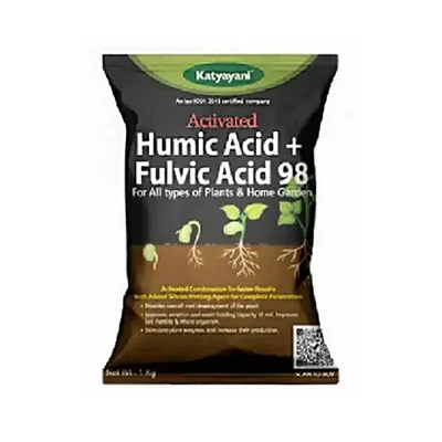 Katyayani Activated Humic Acid + Fulvic Acid 98 | Organic Fertilizer | 1Kg(Pack-1 KG (1 KG x 1))