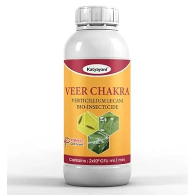 Katyayani Veer Chakra | Verticillium Lecanii Bio Insecticide Liquid | 1 liter(Pack-1 x 1 liter)