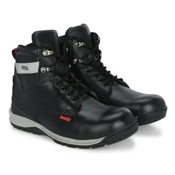 Kavacha S219 Black Leather TPR Sole Steel Toe Safety Shoe(Size-6)