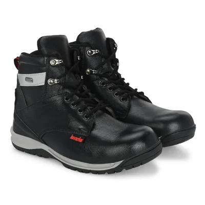 Kavacha S219 Black Leather TPR Sole Steel Toe Safety Shoe(Size-6)