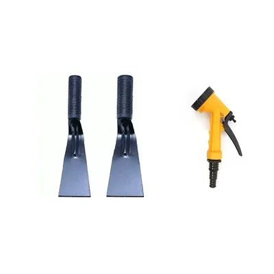 AGT Garden Tools Combo Kit of a Spray Gun, a 2 inch Khurpi and a 3 inch Khurpi | Used for Small-Scale Gardening (3 Tools)