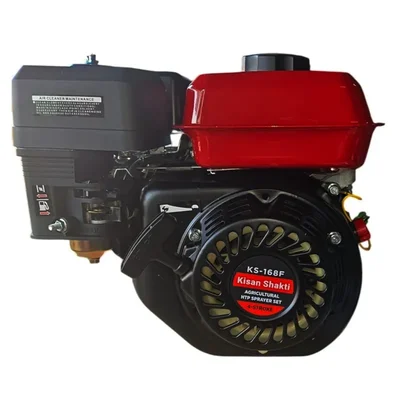 Kisan Shakti 196CC 6.5 HP 4 Stroke Single Cylinder Air Cooled Recoil Start Petrol Engine With Accessories, 3.6L Fuel Tank