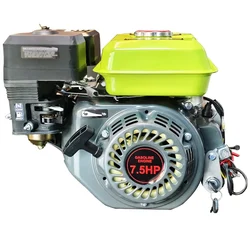 Kisan Shakti 196CC 7.5 HP 4 Stroke Single Cylinder Air Cooled Recoil Start Petrol Engine, 3.6L Fuel Tank