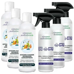 6pcs Combo of Zimmer Aufraumen (500ml x 6pcs) Kitchen Cleaner Degreaser Concentrate and Grill, Oven & Chimney Cleaner