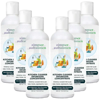 6 Pack of Zimmer Aufraumen (500ml x 6pcs) Kitchen Cleaner Degreaser Concentrate Liquid to Clean Slabs, Sink, Floor, Tile