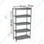 SS 46 x 12 x 48 Inch, 5 Shelves Kitchen Rack For Kitchen, Restaurants and Medical Use