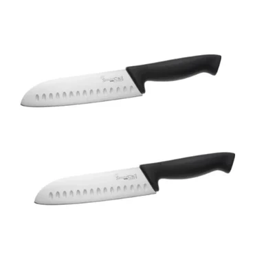 Smart Chef LASK007 Stainless Steel Santoku Knife (2pcs), 7 inch Blade for Slicing, Dicing, Chopping