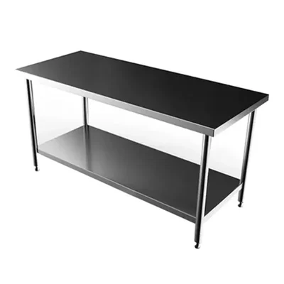 Vinayak Machines SS 72x24x34 Inches Kitchen Working Table Including Under Shelf for Commercial Kitchens