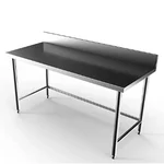 SS 44x24x34 Inches With 4 Inch Backsplash Kitchen Working Table For Heavy-Duty Residential Kitchens