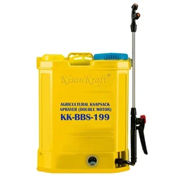 Kisankraft Double Motor Battery Sprayer KK-BBS-199, 18L Tank Capacity With 12V 12AH Battery 