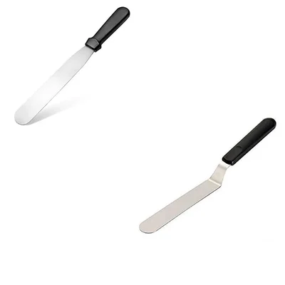 Combo Pack of Flair 10 inch Straight and Bend Palette Knife Set for Cake Decoration (Pack of 12)