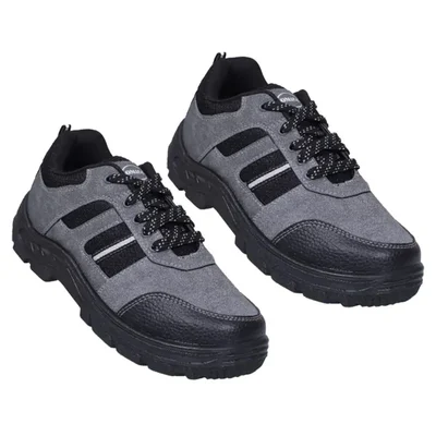 Komico Bold Safety Shoe - PVC Sole, Low Ankle, Leather Material With Steel Toe(Size-6)