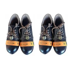 Komico Eco Pack of 2, 5, 10 Safety Shoe - PVC Sole, Leather Material with Steel Toe Cap(Pack-2 pairs,Size-6)