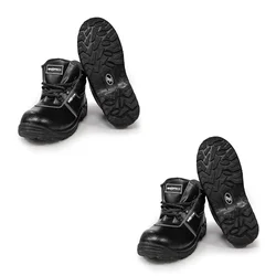 Gravitech Brick High Safety Shoes Pack of 2, PVC Sole, High Ankle, Leather Material With Steel Toe(Size-6)