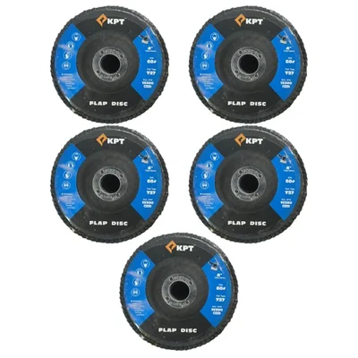KPT 100 mm (4 Inch) 80 Grit Flap Disk for Sanding, Polishing and Buffing (KFD480) - Pack of 5