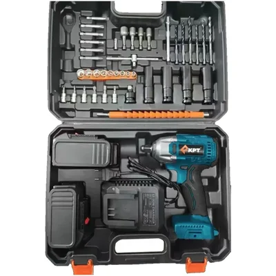 KPT 12.7mm (1/2") 21V Cordless BL Variable Speed Impact Wrench With Battery-Charger & Accessories Set, Max. Torque 380Nm (KIW21V)