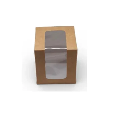 100 Pcs, 3x3x4 Inch Kraft 280 GSM Cupcake Box with Insert For Cupcakes, Brownies, Bakery Products