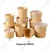 500ml, 400 GSM Tall Kraft Paper Containers (Pack of 1000) with PET Lid