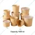 1000ml, 400 GSM Tall Kraft Containers (Pack of 1000)with PET Lid