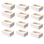 100 Pcs, 9 x 6 x 3 inch Window 280 GSM Kraft Paper Cupcake/Snack Box