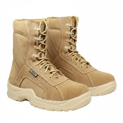 Krieger KR1002 Hi-Ankle Trekking, Biker & Army Boot, Anti-Skid Sole, M4 Tech in-Socks, Beige(Size-6)