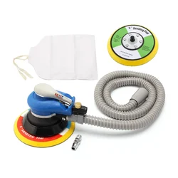 Krost 2 in 1 Powerful 125mm and 150mm Pneumatic Random Orbital Sander With 1pc(5") & 1pc(6") Hook & Look Backup Pad