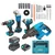 Krost 4 Pcs 21V Cordless Impact Wrench, Rotary Hammer, Metal Chuck Drill & Angle Grinder Combo Kit With Battery, Charger & Accessories