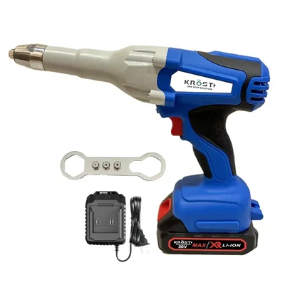 Krost 20V Cordless Brushless Rivet Gun With Battery & Charger 