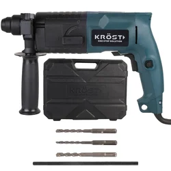 Krost 20mm 500 Watt Forward/Reverse Function Rotary Hammer With Drill Bits, 0-850 RPM