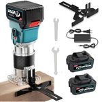 Krost 6.35mm (1/4") 21V Cordless Variable Speed Palm Router/Wood Trimmer With Battery & Charger, 10000-31000 RPM