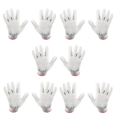 K-Safe 40 GSM Cotton Knitted Reusable & Washable Unisex White Hand Gloves(Pack-5 Pair)