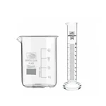 SBT Instruments Borosilicate 3.3 Glass Scientific Beaker 100ml & Cylinder 100ml Round Base for Laboratory