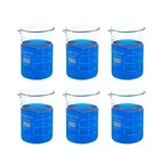 COMETEK 250ml Borosilicate Glass Beaker Set - Low Form, 25ml Graduations Heat Resistant Laboratory Glassware (Pack of 6)