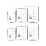 Cometek Borosilicate Glass Beaker Set | Set of 6 (50ml x2,100ml x2, 250ml x2,) Heat-Resistant Beakers for Lab