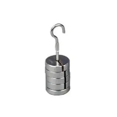 COMETEK Laboratory Slotted Weight | 1 Hanger + 4 Chrome Plated Iron Weights | Precision Lab Mass for Lab Experiments
