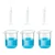 SBT Instruments Scientific Polypropylene 3 Cylinder 50ml & 3 Measuring Beaker 250ml Combo with Blue Printed Graduation