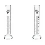 SBT Instruments Borosilicate Glass 3.3, 2pcs Measuring Cylinder 100ml Round Base for Laboratory